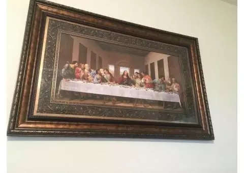 Large 2'x3' Framed Last Supper Portrait